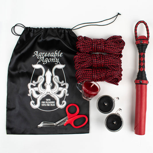 Amazing IN STOCK Rope, Candles, and Leather Kit - "And-black" - VERY LIMITED STOCK