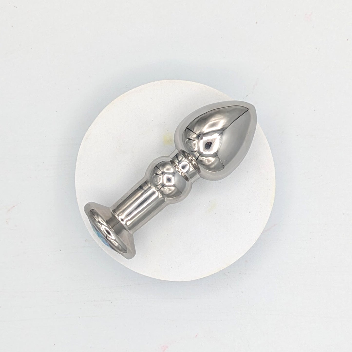 Anal Plug – Jeweled Butt Plug – Stainless Steel – Beaded Shaft