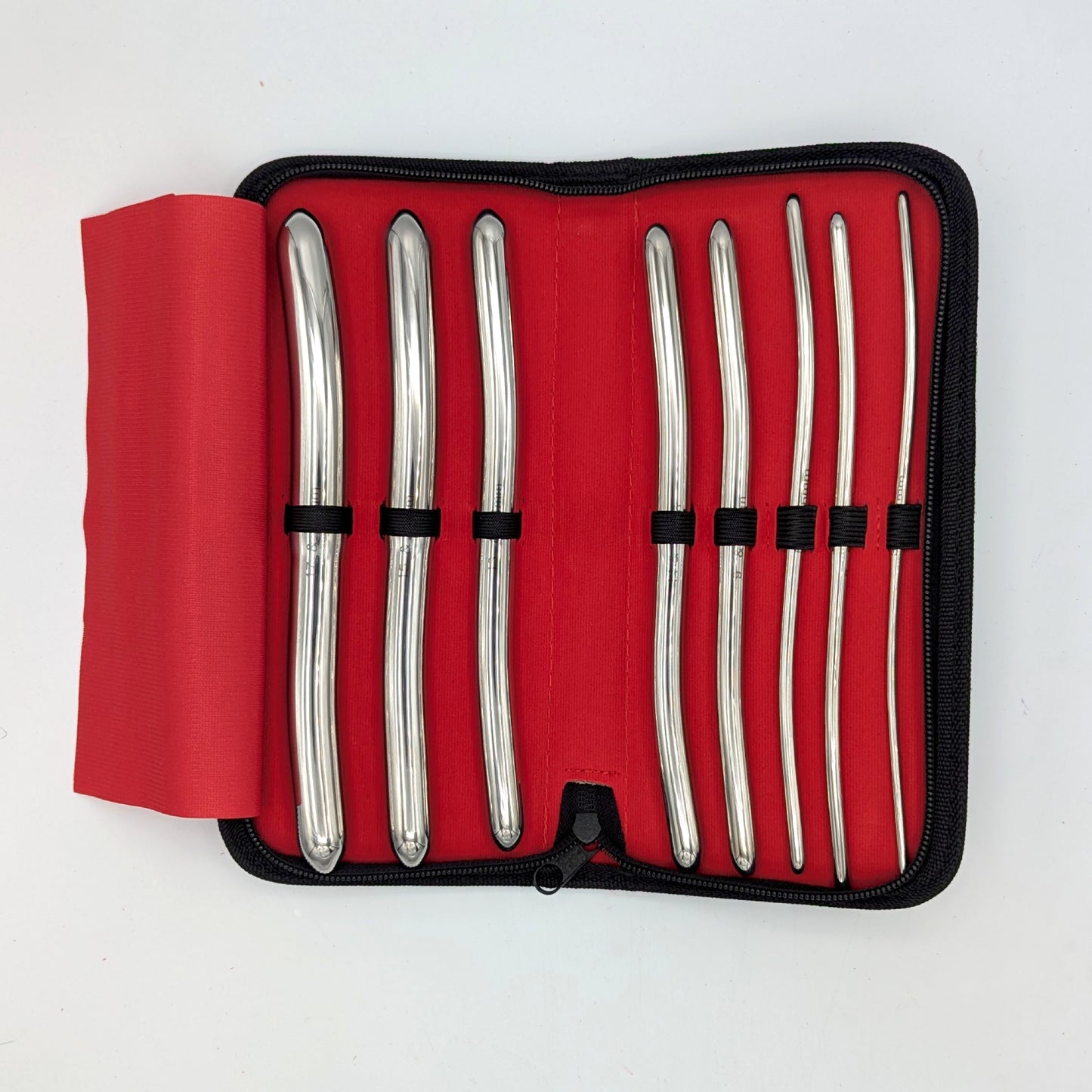 Urethral Dilator Sounding Kit 8pc – Stainless Steel – With leather case
