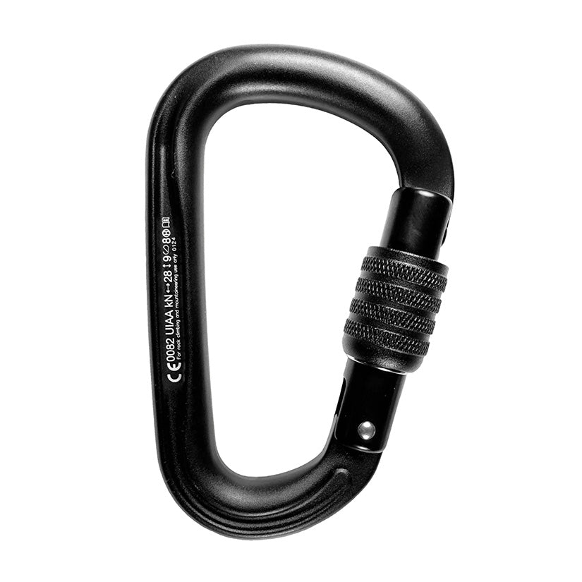 Aluminum Carabiner - Locking - Small - Screw Sleeve - Metolius Element - Rated - For Rigging & Suspension