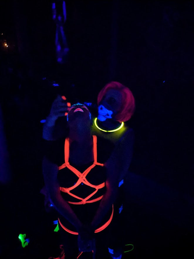 Blacklight Reactive Bondage Rope - 1/4" / 6mm - Custom Length - UV Reactive