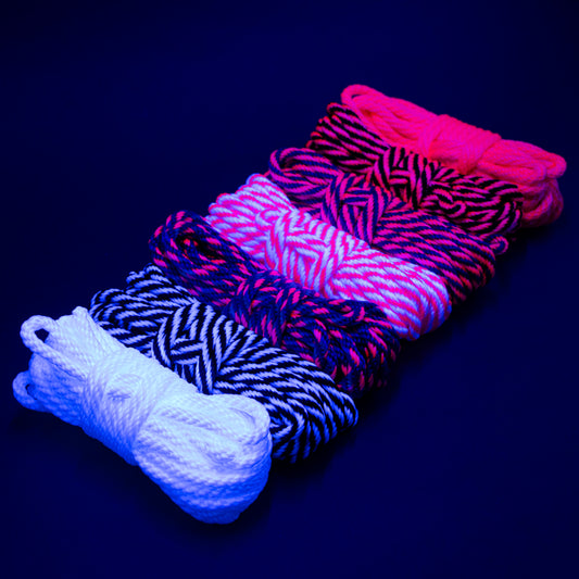 Blacklight Reactive Bondage Rope - 1/4" / 6mm - Custom Length - UV Reactive
