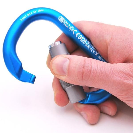 Aluminum Carabiner - Locking - Screw Sleeve - HMS Pear Shape - Rated - For Rigging & Suspension