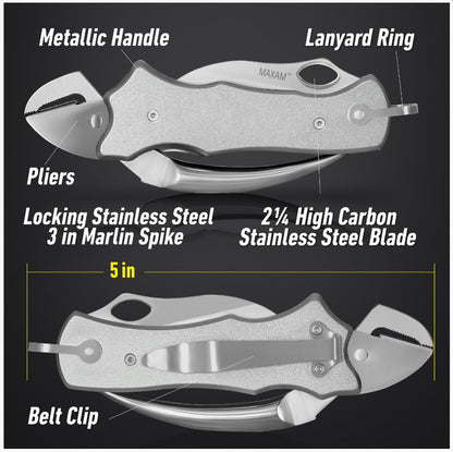 Marlin Spike Sailor's Knife - Multi-tool - Sailor's Tool - Rigging Knife