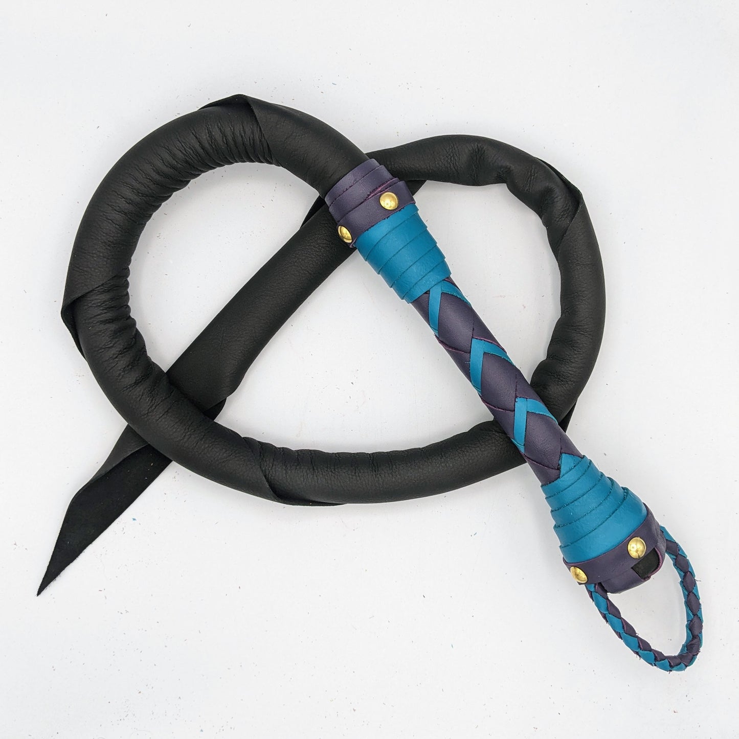READY TO SHIP!  - 4ft - Cowhide Leather Dragon Tail Whip - DT4BPT-1213
