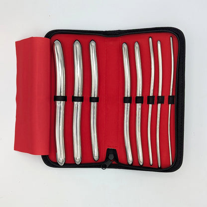 Urethral Dilator Sounding Kit 8pc – Stainless Steel – With leather case