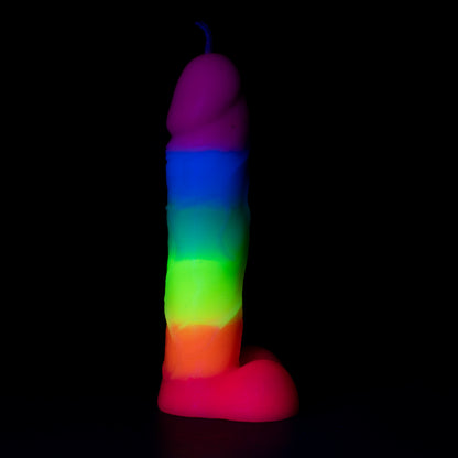 Big Flamer – Rainbow Penis Wax Play Candles – Multicolored Cock Candles