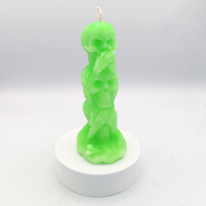 See No Evil Skeletons | Halloween Wax Candle Special | Limited Edition | SCARY SKULL CANDLE