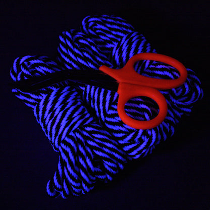 Blacklight Reactive Bondage Rope - 1/4" / 6mm  -  Custom Length - UV Reactive